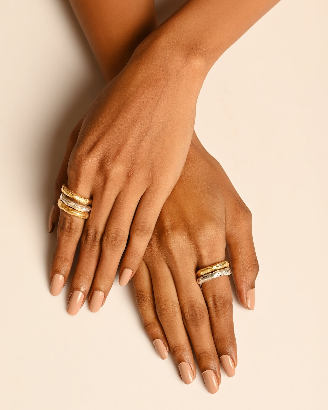 Mix Metal Stack of Clairvoyance Rings