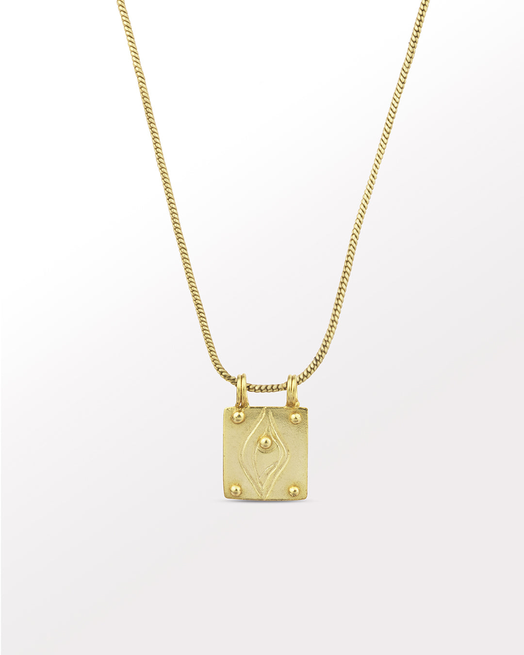 Gold Creator Pendant (Double Loop) with Gold Plain Chain