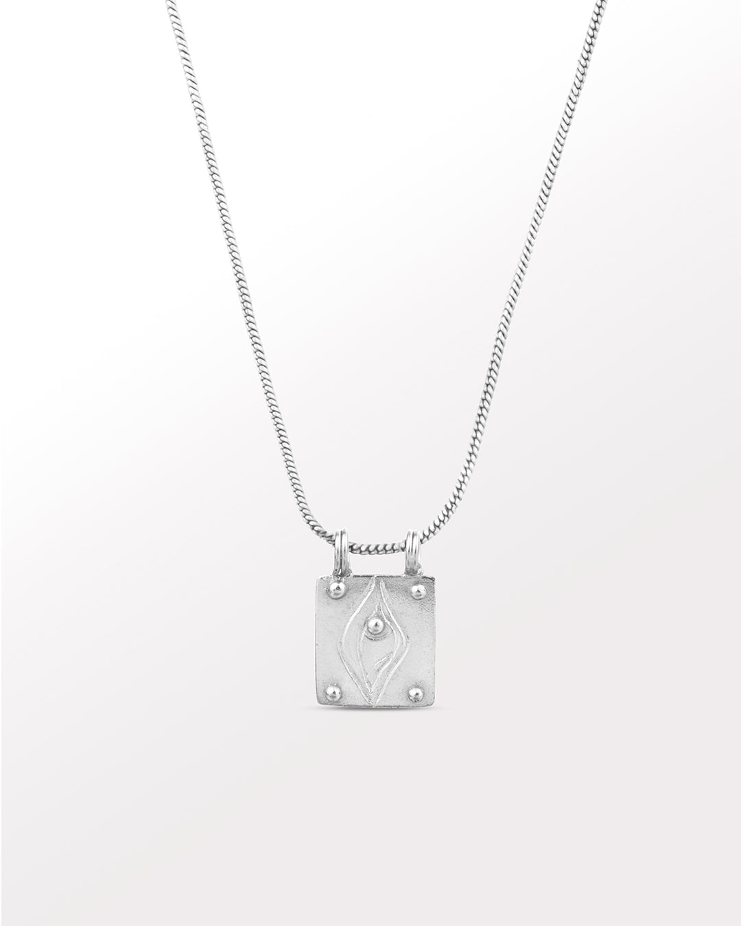 Silver Creator Pendant (Double Loop) with Plain Chain