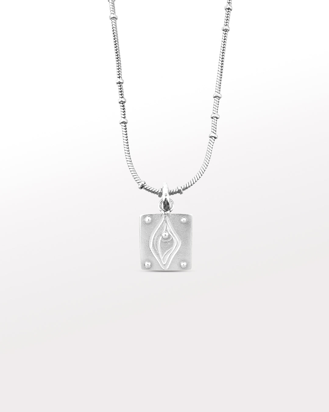 Silver Creator Pendant with Dotted Chain