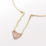 Apotropaic Neckdrip in Gold with Rose Quartz Pendant