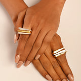 Stack of three handmade mix metal Athame Rings