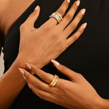 Mix Metal Stack of Clairvoyance Rings