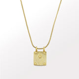 Gold Creator Pendant (Double Loop) with Gold Plain Chain