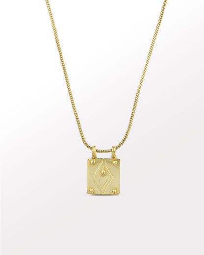 Gold Creator Pendant (Double Loop) with Gold Plain Chain