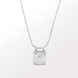 Silver Creator Pendant (Double Loop) with Plain Chain