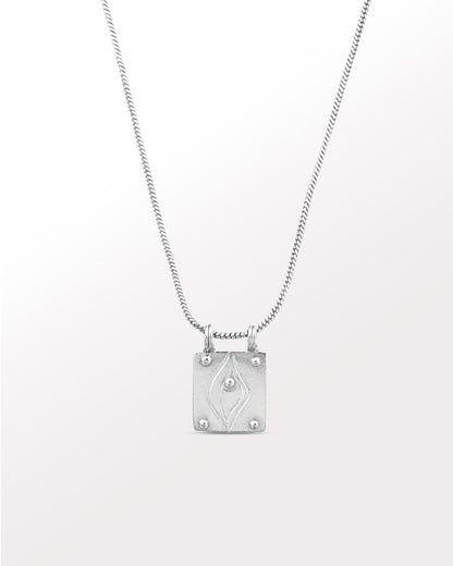 Silver Creator Pendant (Double Loop) with Plain Chain