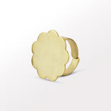 Adjustable Gold Ring with a Flower Motif by Batoki