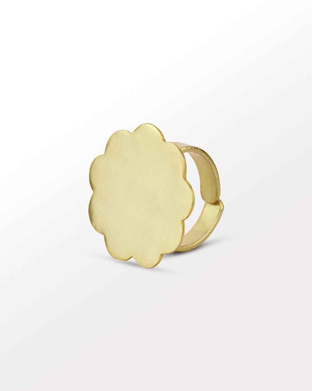 Adjustable Gold Ring with a Flower Motif by Batoki