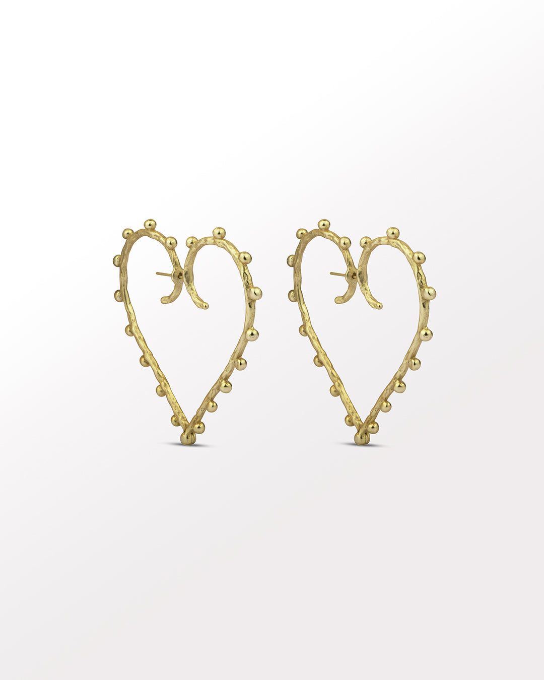 Oversized Hoop Earrings in Gold. Passional / Heart by Batoki.