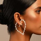 Silver Large Heart Hoops, Passional by Batoki.