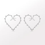 Oversized Hoop Earrings in Silver. Passional / Heart by Batoki.