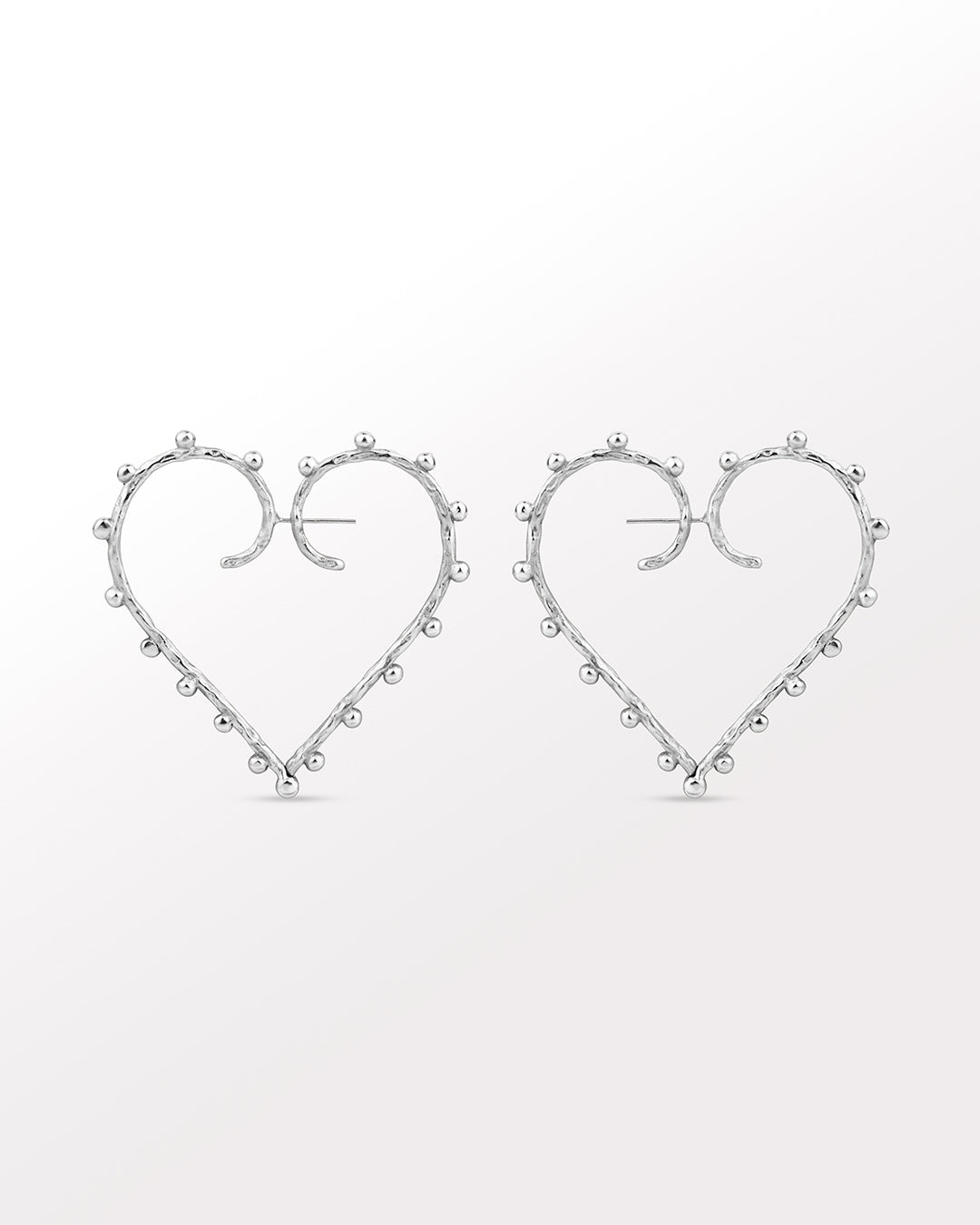 Oversized Hoop Earrings in Silver. Passional / Heart by Batoki.