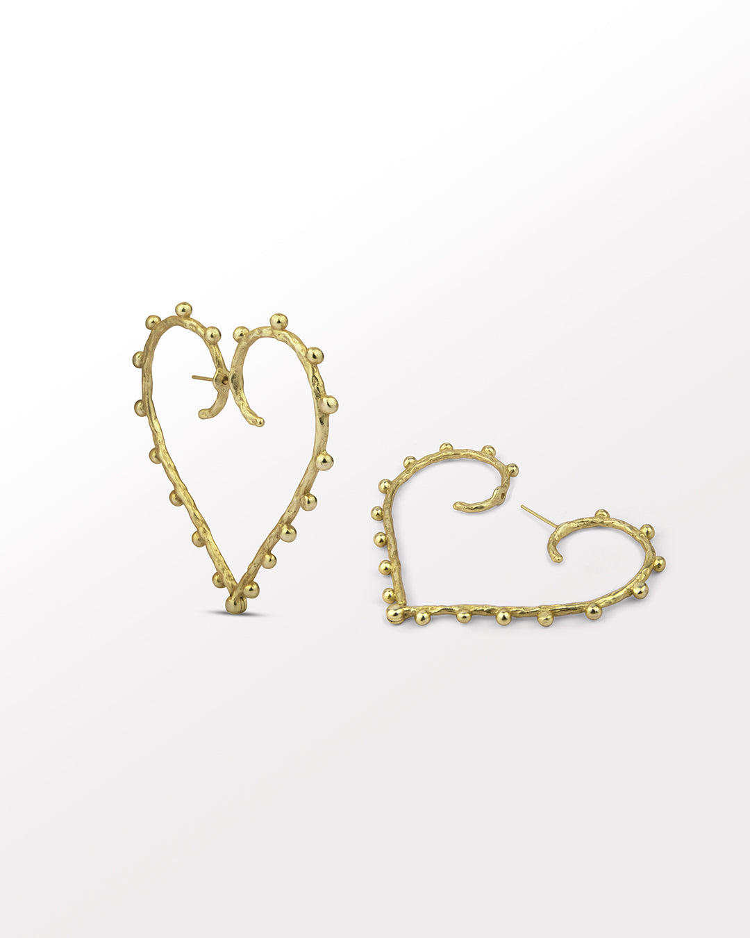 Heart Hoop Earrings in Gold. Passional by Batoki.
