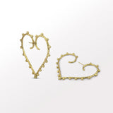 Heart Hoop Earrings in Gold. Passional by Batoki.