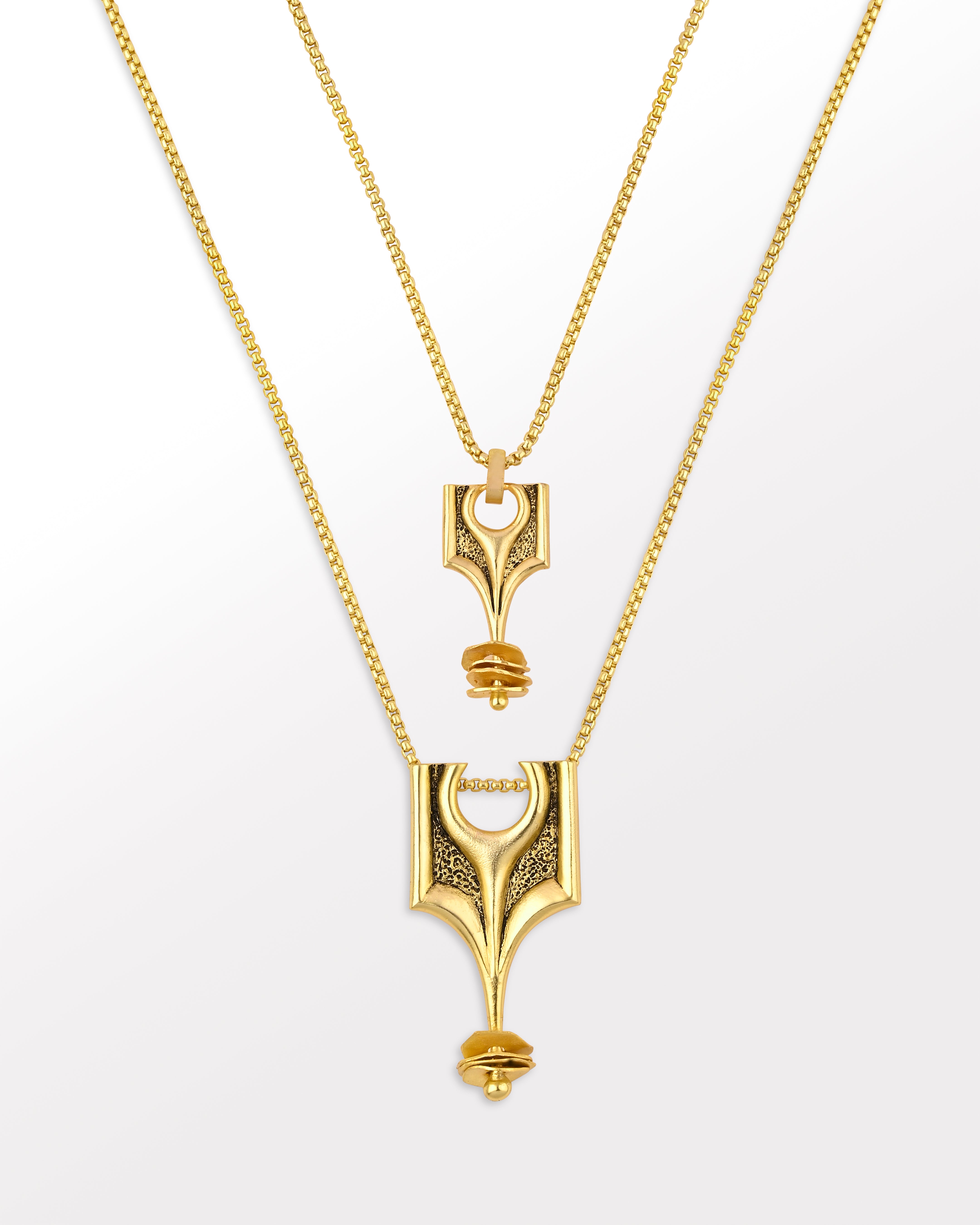 Gold Pilgrim necklace with two pendant sizes 