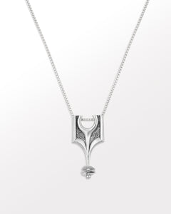 Silver necklace with a statement pendant 