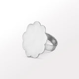 Adjustable Silver Ring with a flower Motif - Bloom by Batoki