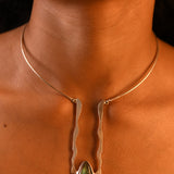 Apotropaic Hasli Neckdrip in Silver with Labradorite Gemstone