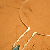 Apotropaic Statement Hasli Neckdrip in Silver with Labradorite Pendant